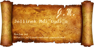 Jellinek Mátyás névjegykártya